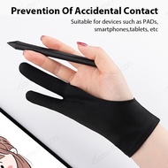 ถุงมือป้องกันคราบเปื้อนสองนิ้วสีดำสำหรับวาดโทรศัพท์แท็บเล็ตถุงมือเขียนสำหรับ Ipad Pro อากาศขนาดเล็กป้องกันการถุงมือติดต่อโดยไม่ตั้งใจ