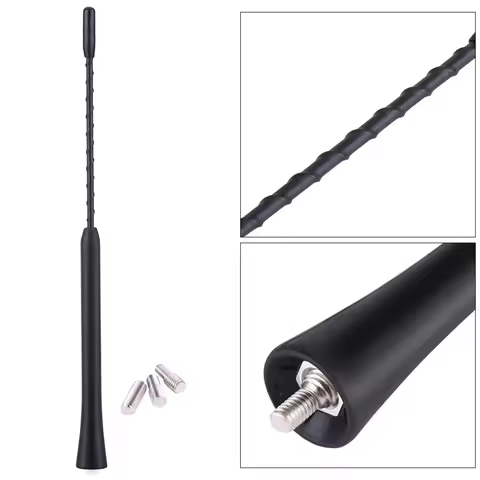 1Set Universal 9 Inches Car Replacement Anti Noise Beesting Aerial FM Radio Antenna with Screws