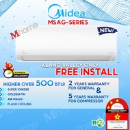 FREE INSTALL - R32 Midea 1.0HP-2.5HP MSAG-CRN8 Non Inverter With Ionizer Air Conditioner