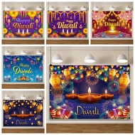 Diwali Festival Party Backdrop for Photography Wall Mural India Diwali Candle Burning Lights Laxmi P