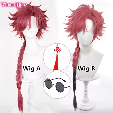 Anime Vein Synthetic Hair 88cm/80cm Red Twists Braid Cosplay Wigs Heat Resistant Hair Halloween Part