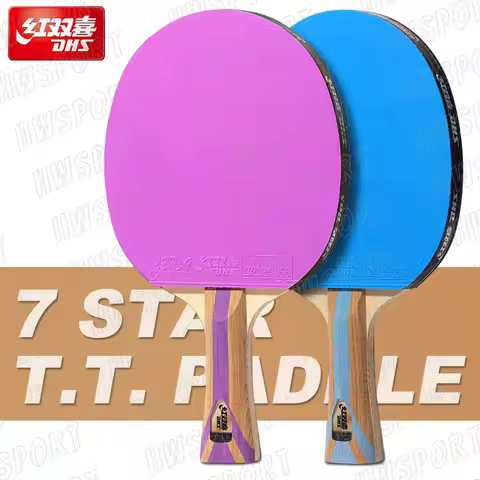 DHS 6 Star Color Table Tennis Racket 7 Star Ping Pong Paddle Racket Bat Hurricane 9 Sticky Forehand 