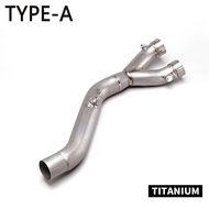 Hot Sale Motorcycle Exhaust Racing Line Titanium Alloy Middle Pipe Connect Interface Slip On For YZF
