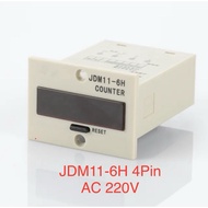 Counter JDM11-6H AC 220V 4Pin JDM11 6H 6 Digit Display Electronic Industrial Mechanical Electric Cou