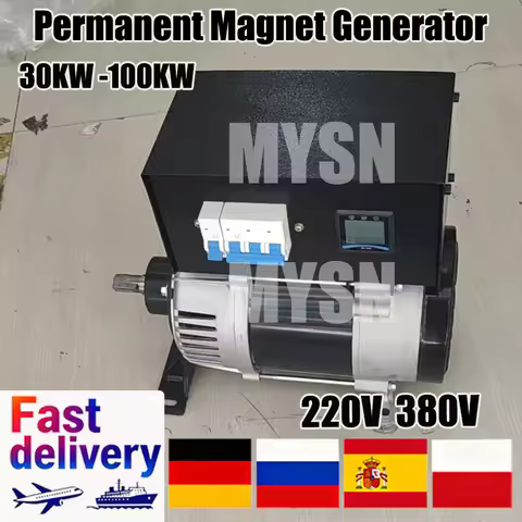 50Hz Free Energy Generator Set 60Hz Alternator 100KW 220V 380V Permanent Magnet Generator Equipped W