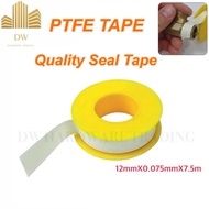 PTFE Thread Seal Tape/PTFE Seal Tape Water Pipe White PTFE Seal Tape (12mmX0.075mmX7.5m)