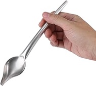 Chazcool Stainless Steel Saucier Drizzle Spoon, Sauce Spoon with Tapered Spout, Chocolate Drizzle To