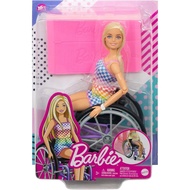 Barbie Fashionistas Doll #194 with Wheelchair and Ramp, Straight Blonde Hair and Rainbow Romper with Accessories HJT13