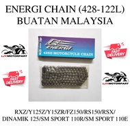 RXZ Y125Z Y15 Y15ZR FZ150 RANTAI ENERGI 428-122L MOTORCYCLE CHAIN BUATAN MALAYSIA