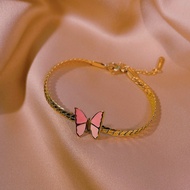 gelang titanium anti karat original gelang couple Female Butterfly Element Unique Titanium Steel Non