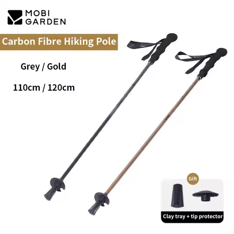 MOBI GARDEN Carbon Fiber Trekking Poles 144g Ultralight Folding Retractable Hiking Canes Telescopic 