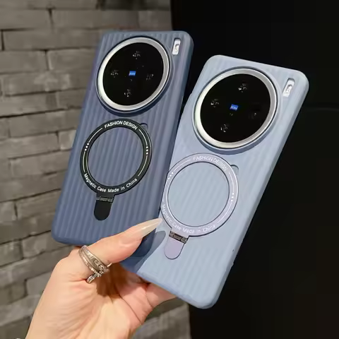 For VIVO X200 Pro Case Hard Transparent Ring Magnetic Wireless charging Protect Back Cover Case For 