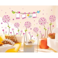 RELIZA WALL STICKER DANDELION PINK FLOWER FRAME FLOWER FRAME WALL STICKER FRAME XY1102