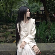 CHANGTONG | ชุดเอ็นดูนุ่มนวล OOTD พร้อมเสื้อคลุมและกระโปรงทอ