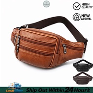 Motorcycle Hiking Waist Bag PU Leather Casual Wear Accessories Pouch Bag Men Beg Pinggan Lelaki Push