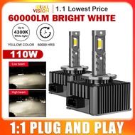 LED Canbus Error Free Car Headlights Bulbs 4300K 60000LM 110W HID D1R D2R D3R D1S D2S D3S fog lamp f