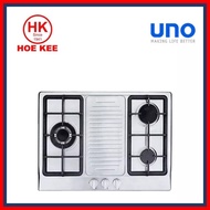 Uno 3-Burner Stainless Steel Hob UP7038TRSV