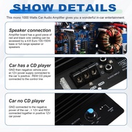 12V 1000W Mono Car Audio Power Amplifier Powerful Bass Subwoofers Amp PA80D