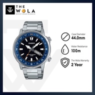 (2 Years Warranty) Casio Men's Analog Watch MTD-130D Series Silver Stainless Steel Strap Compass Wat