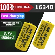 16340 rechargeable battery 3.7V - 4800maAh high capacity lithium Li-ion battery for LED flashlight