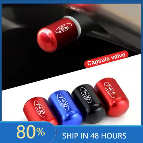 2025 Hot 4pcs Car Tire Wheel Valve Caps Tyre Rim Stem Covers Waterproof for Ford RS ST Ranger Mondeo
