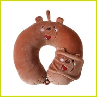 ✉ ➪ ✑ ┛ Miniso We Bare Bears U shaped Neck Pillow Travel Pillow Grizzly Panda Ice Bear