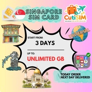 CutiSIM 【Singapore Travel SIM Card】【SIMBA Network】 Unlimited Hotspot | Singapore | 新加坡上网卡 (Physical 