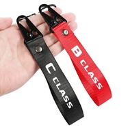 Solid Color Ribbon Key Chain Keyring Auto Accessories For Mercedes Benz W124 W203 W204 Slk R171 R170