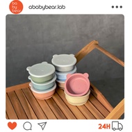 Invoice Taiwan 24H FDA Food Grade Suction Cup Bowl Learning Tableware Bear Silicone Baby Non-Staple