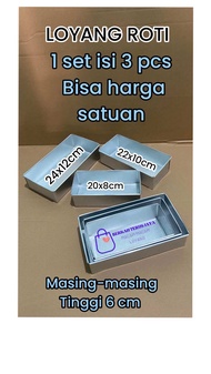 loyang roti loyang roti sobek bahan tebal ukuran 20x8cm - 22x10cm - 24x12cm TINGGI 6cm BAHAN GALVALU