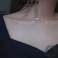 HILARY JEWELRY Korean Perak 925 Original Butterfly Diamond Accessories Silver Necklace Perempuan Chain Leher 純銀項鏈 Moissanite Women For Simple Pendant Sterling Rantai N439