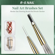 RS.NAIL Nail Art Brushes, Nail Art Tool Set Checkered, Nail Art Pens Striping Liner Fingernail Drawi