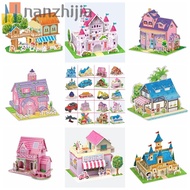 NANZHIJIA 3D Castle Airplane Assembly Model, Building Model 3d Puzzles, Educational Toys Cardboard A