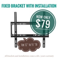 TV Bracket with Installation for 32" to 55" (Slim Fit Fixed)