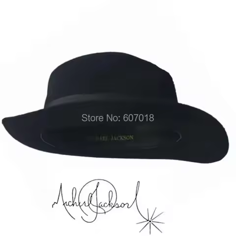 2025 11 WOW 2pcs MICHAEL JACKSON White&Black Hats Smooth Criminal&Billie Jean Classic Fedora with na