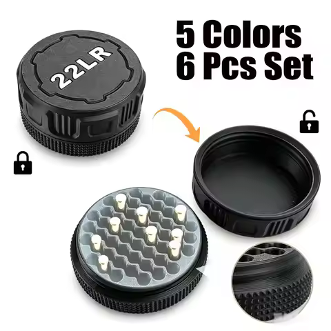 6Pcs Ammo Storage Box .22LR 55 Rounds Ammunition Case Bullet Storage Container Portable Mini Ammo Or