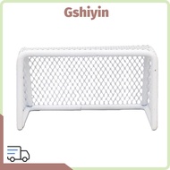 GSHIYMY Aquarium Soccer Goal, White 11*6.5*6cm Mini Soccer Goal, Durable Stainless Steel Frame Minia
