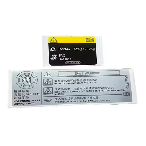 New AC Information Engine Warning Label Sticker R-134a 525g For VW Golf 6 GTI R Jetta A6 GLI Eos Sci