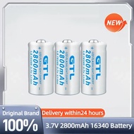 GTL 16340 3.7V 2800mAh Lithium Li-ion Battery CR123A Rechargeable Batteries 3.7V CR123 for Laser poi