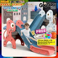 SL GooGoo Bird  Knight Dino Children Slide Indoor Home DIY With High Safety Guard Fence Kids Slide P