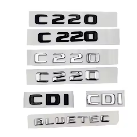 ABS 3D Chrome Car Letters Rear Trunk Badge Sticker BLUETEC C220 CDI Emblem Logo For Mercedes C220 W2