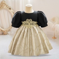 MQATZ Baby Girl Dress Princess Flower Bishop Sleeve Tutu Party Birthday Kids Clothes Black Tutu Tull