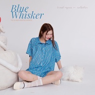 12FEBRUARY | BLUE WHISKER TOP & SHORTS (Separate Pieces) premium chiffon Fabric