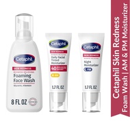 Cetaphil Redness Relieving Foaming Face Wash | AM Tinted Moisturizer SPF 40 | PM Moisturizer