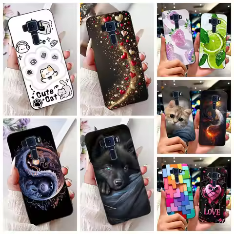 5.2" For Asus ZenFone 3 ZE520KL Case Soft Black Silicone Cute Cat Dragon Cartoon Protect Phone Cover