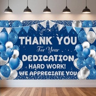 We Appreciate You Banner Photography Backdrop Blue Silver Employee Thank You Banner Background Emplo