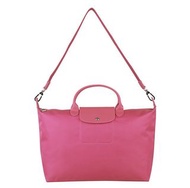 全新Longchamp Le Pliage Néo 系列 的桃粉色（Fuchsia / Rose）兩用水餃包