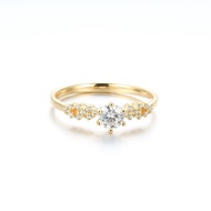 Real Moissanite 0.5ct Meteor Star Trail Ring S925 Sterling Silver Rose Gold With GRA