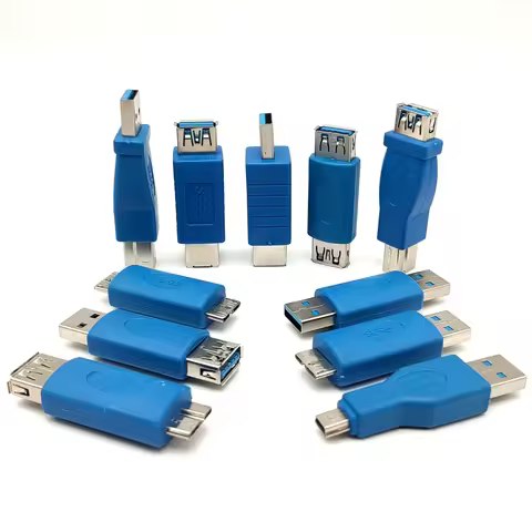 2Pcs Super Speed USB 3.0 Type A Male Female to USB 3.0 Type B Male-Female Printer Converter Adapter 