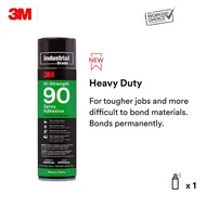 3M 90 Hi-Strength Spray Adhesive 17.6 oz (500 grams)/ Heavy Duty/ Bonds Permanently/ Made in USA
